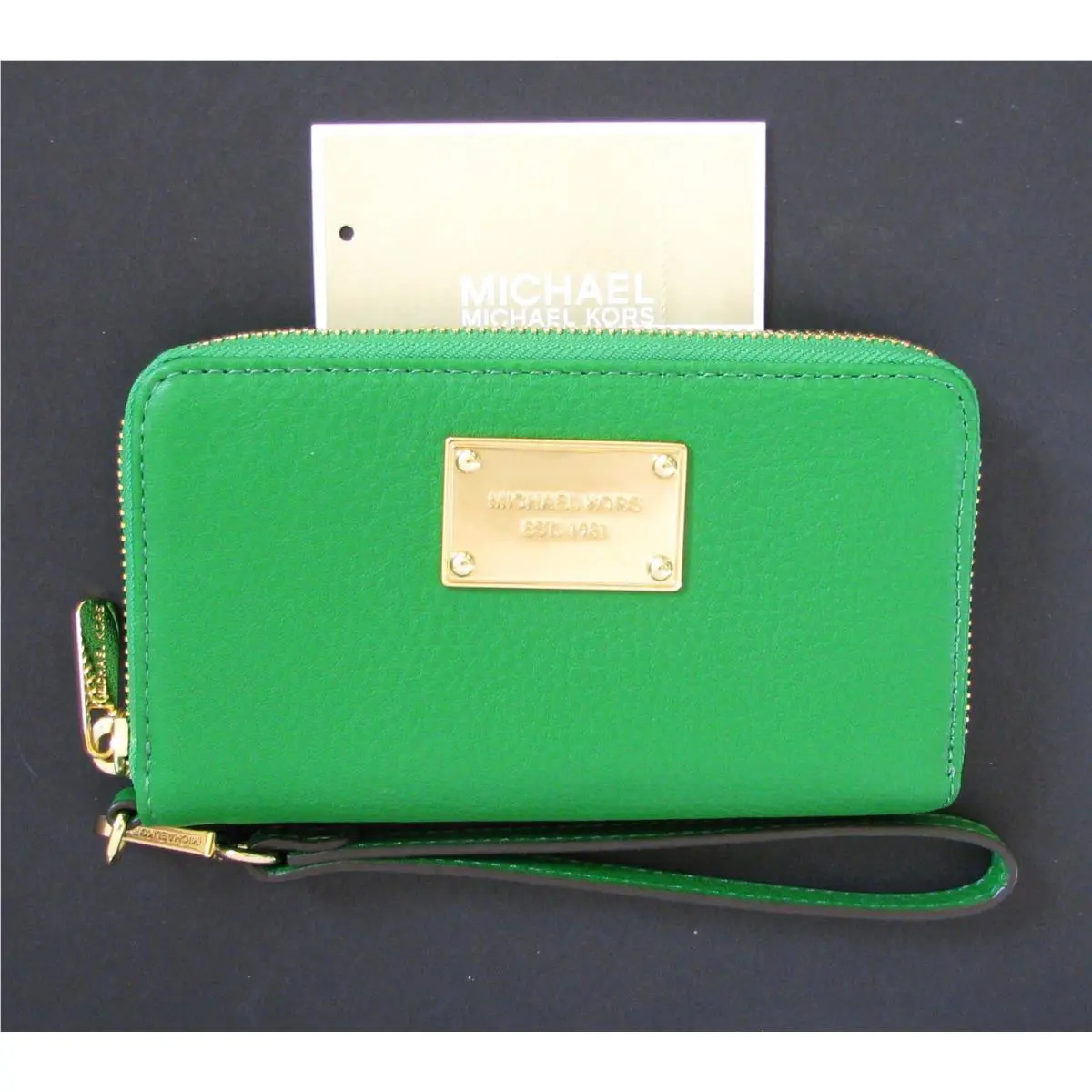Michael Kors Electronics Palm Green LG Leather Phone Case Wristlet Clutch Wallet