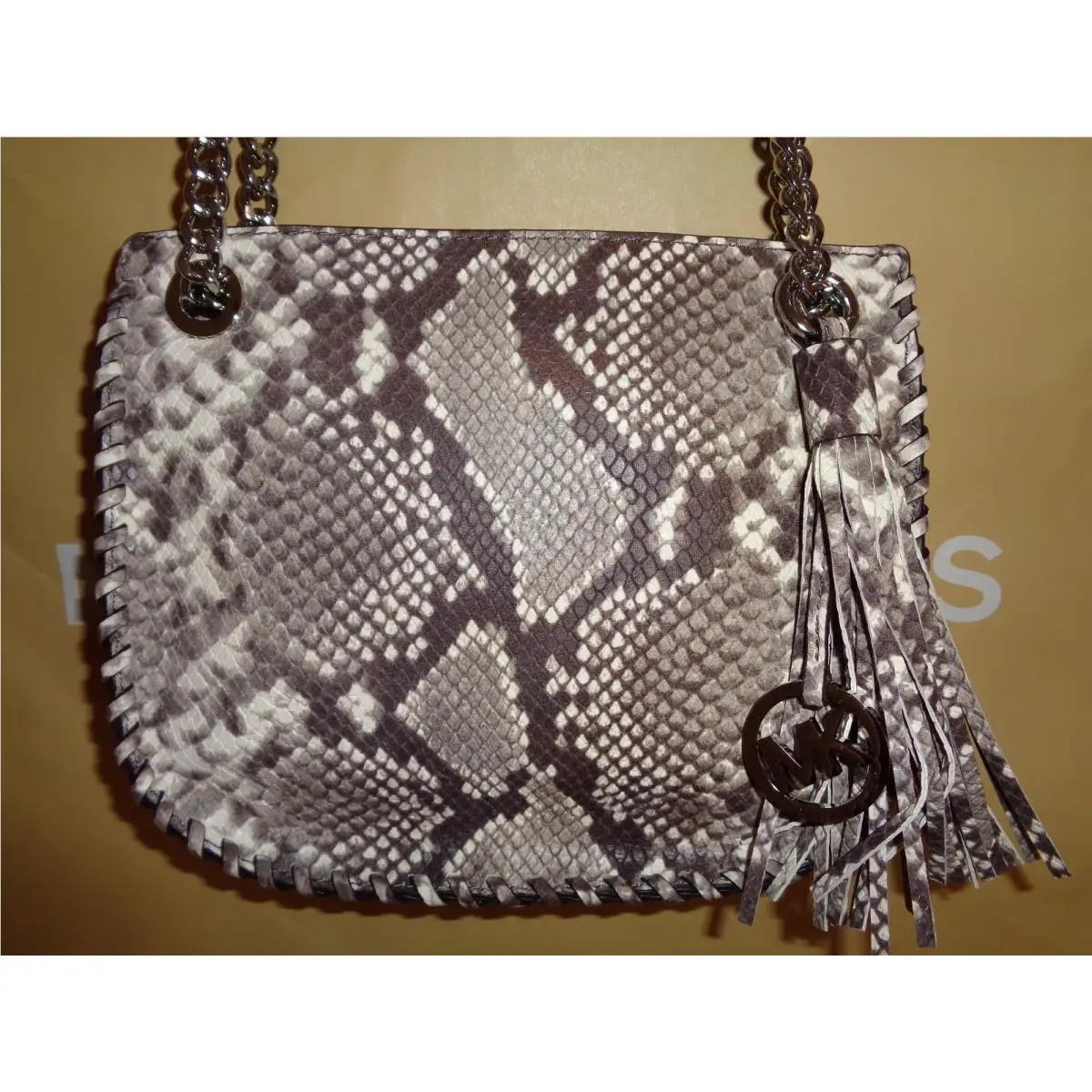 Michael Kors Whipped Chelsa Natural Leather Small Messenger Shoulder Bag$348