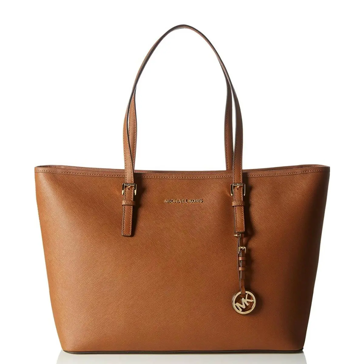 Michael Kors Medium Top-zip Leather Multifunction Tote Luggage Acorn Gold