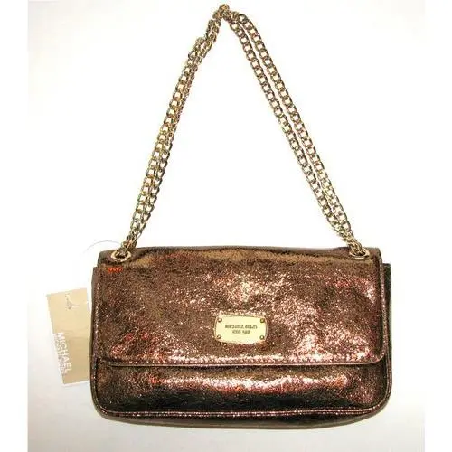 New-michael Kors Jet Set Convertible Chain Item Bronze Leather Shoulder Hand Bag