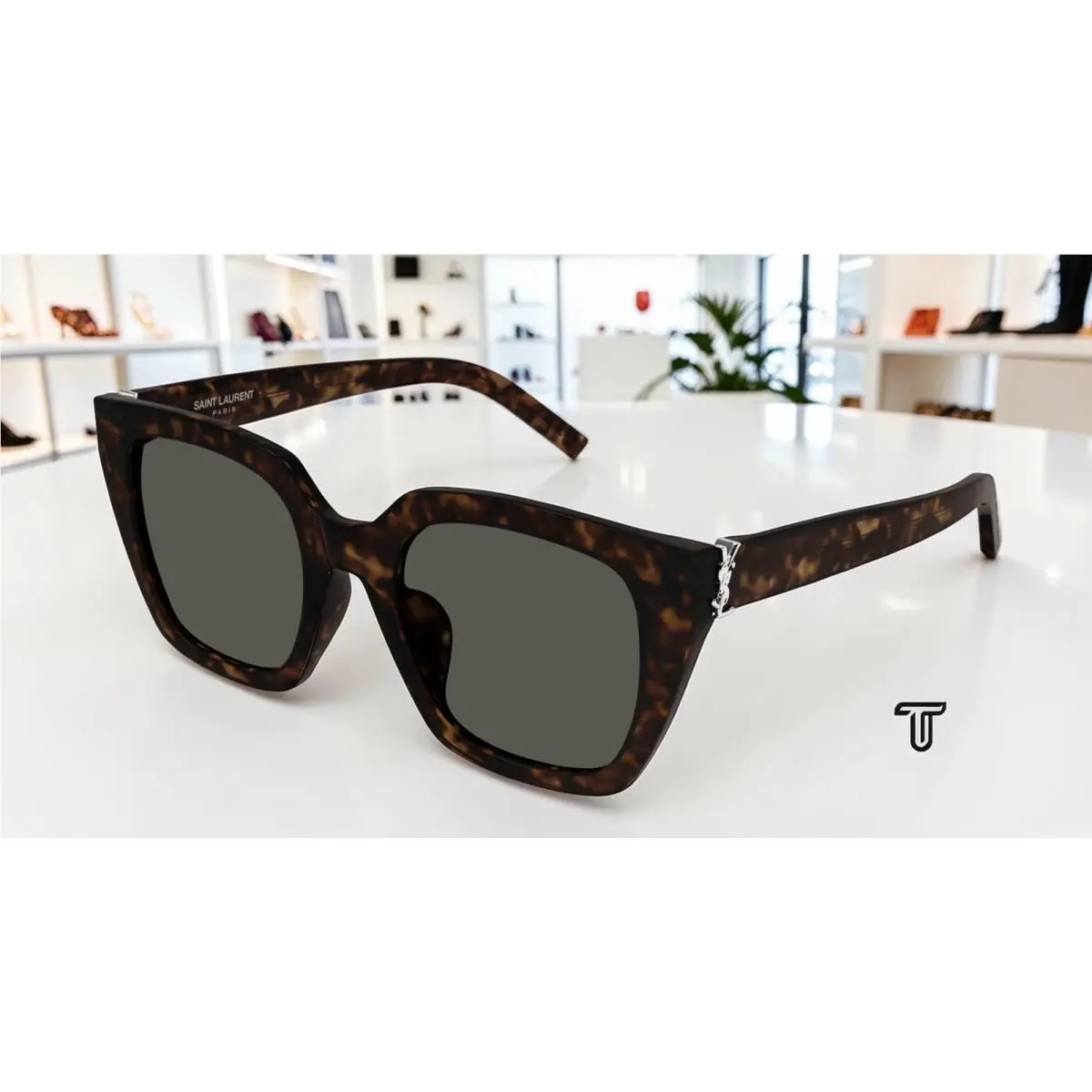 Saint Laurent SL M143 002 Havana Grey 51 mm Women`s Sunglasses by Yves Saint Laurent