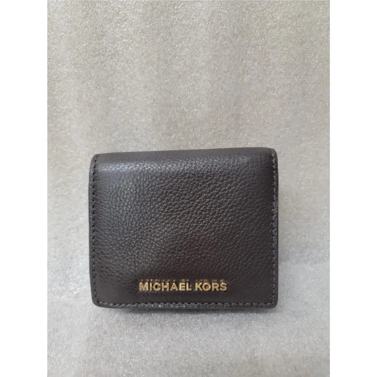 Michael Kors Bedford Carryall Card Case in Coffee Brown Pebbled Leather