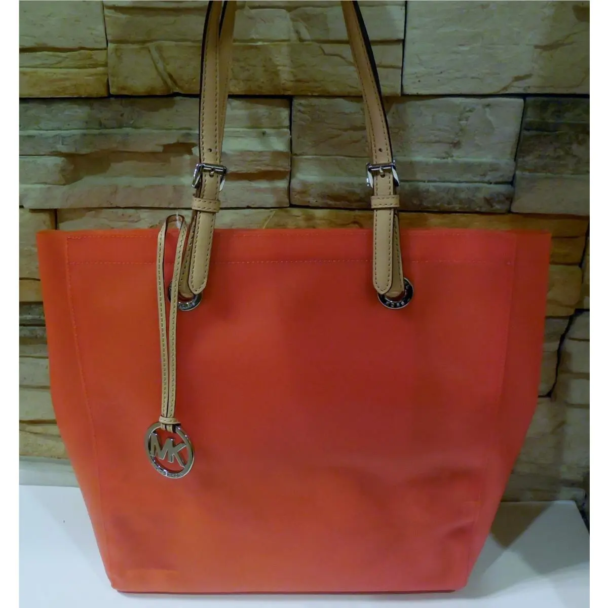 Michael Kors Frosted Jelly Tote Jet Set Plastic N/s Orange Shopper