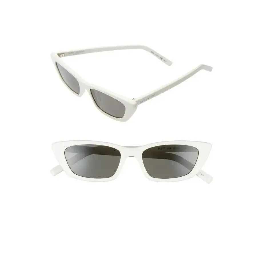 Saint Laurent 56mm Cat Eye Sunglasses - Ivory/ Grey R2550