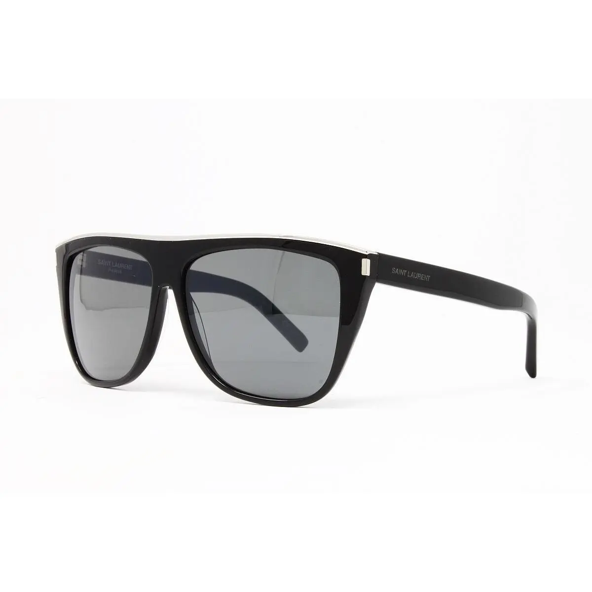 Saint Laurent Sunglasses Unisex Square SL1 Combi 001 Black 59mm Grey Lens