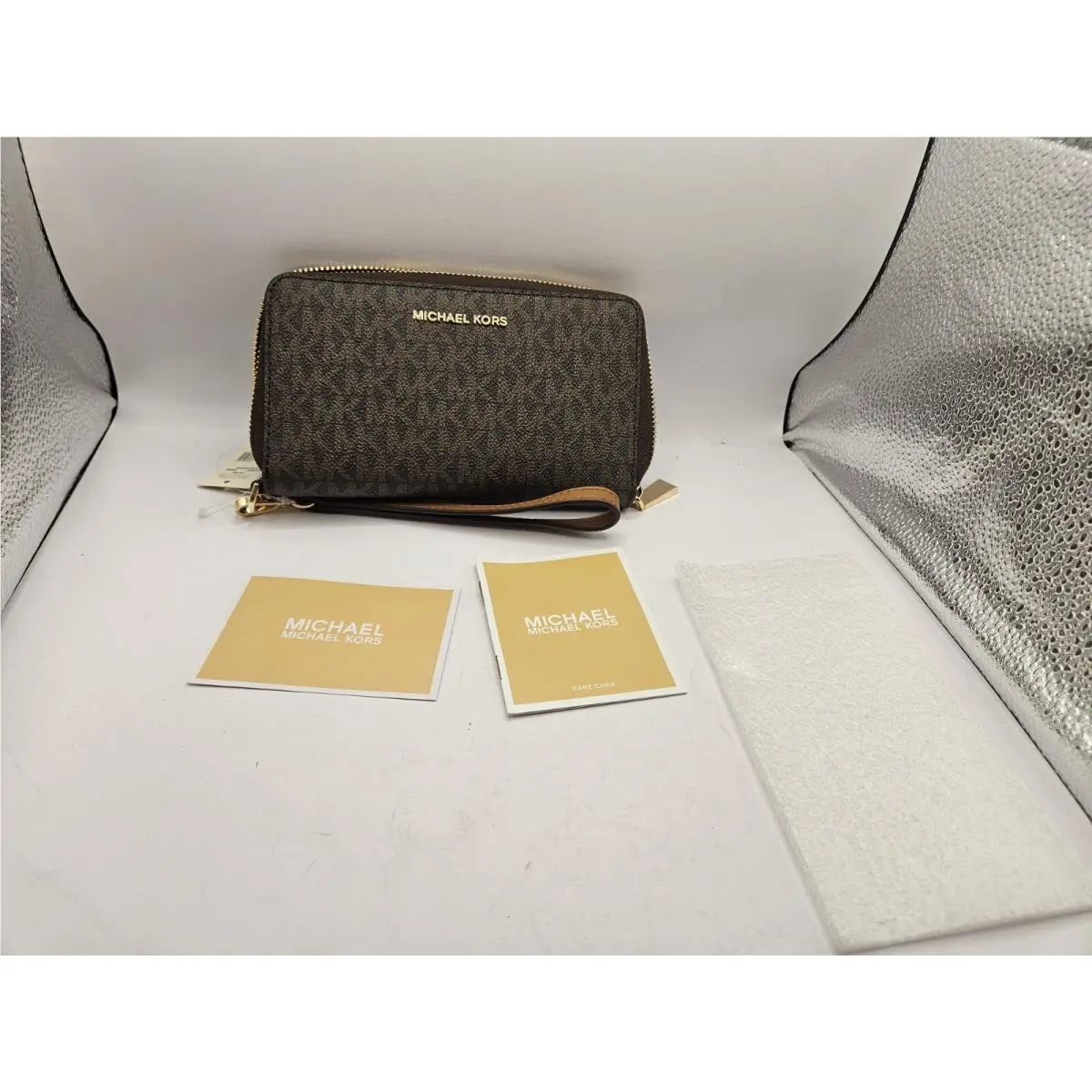 Michael Kors Signature Logo-print Canvas Large Wristlet - Brown 32F1GJ6E2B