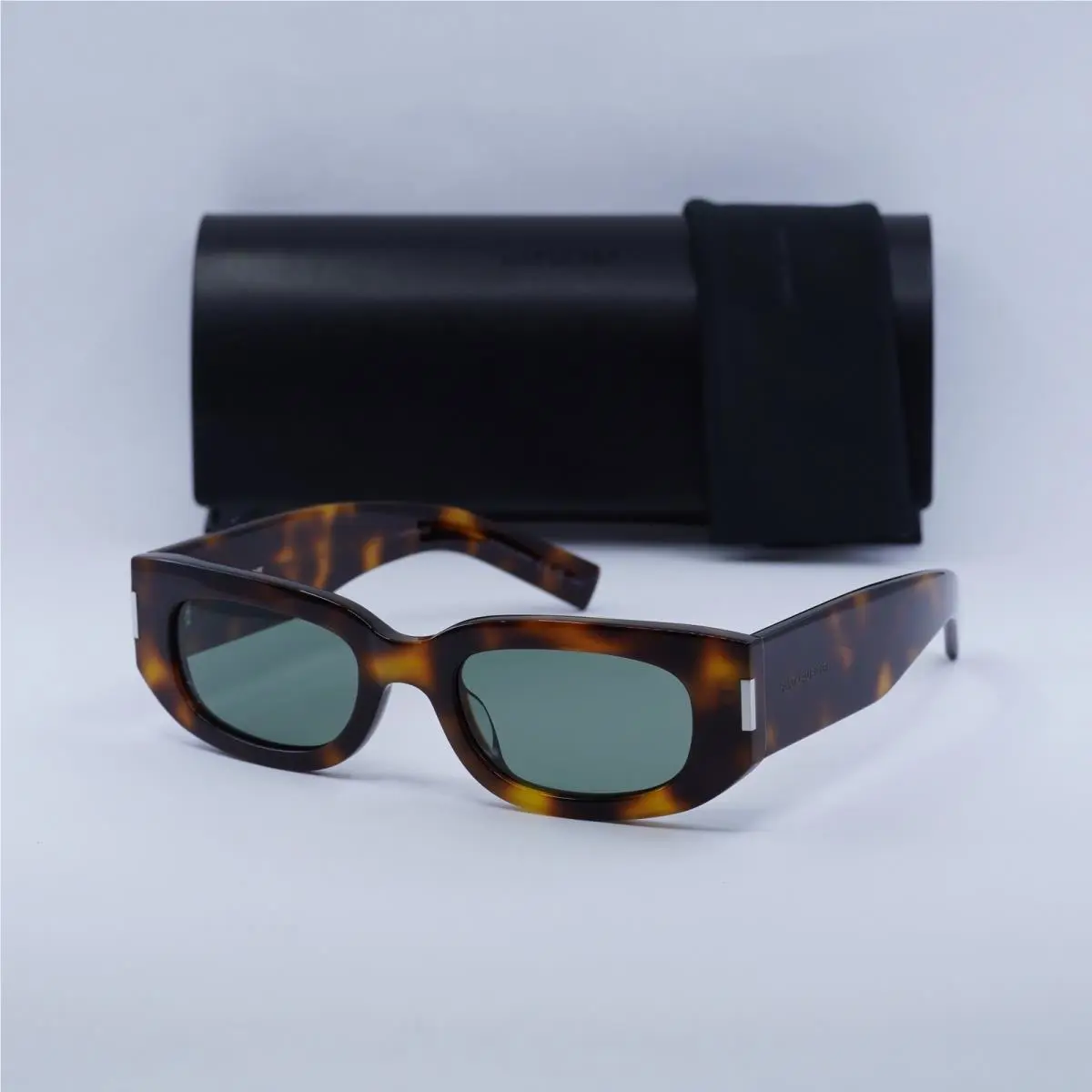 Saint Laurent SL697 002 Shiny Havana/green 51-21-140 Sunglasses by Yves Saint Laurent