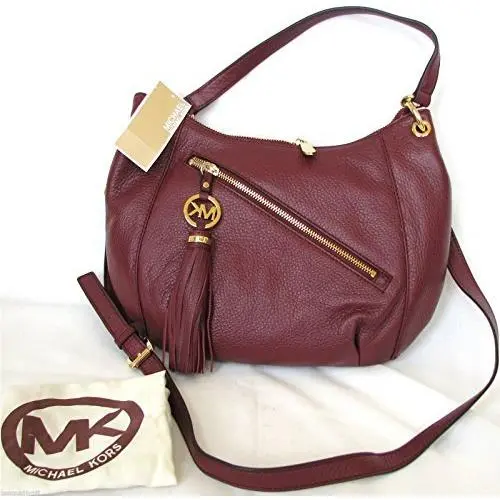 Michael Kors Charm Tassel Cinnabar Leather Crossbody Shoulder+hand+dust Bag
