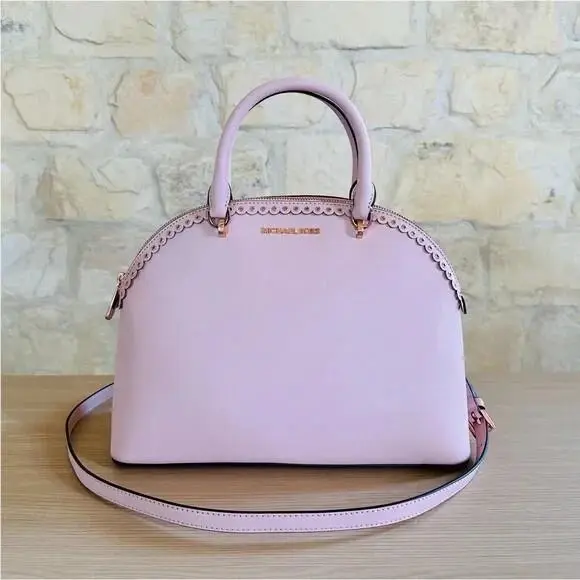 Michael Kors Emmy Blossom Large Dome Saffiano/rose Satchel Hand Bag