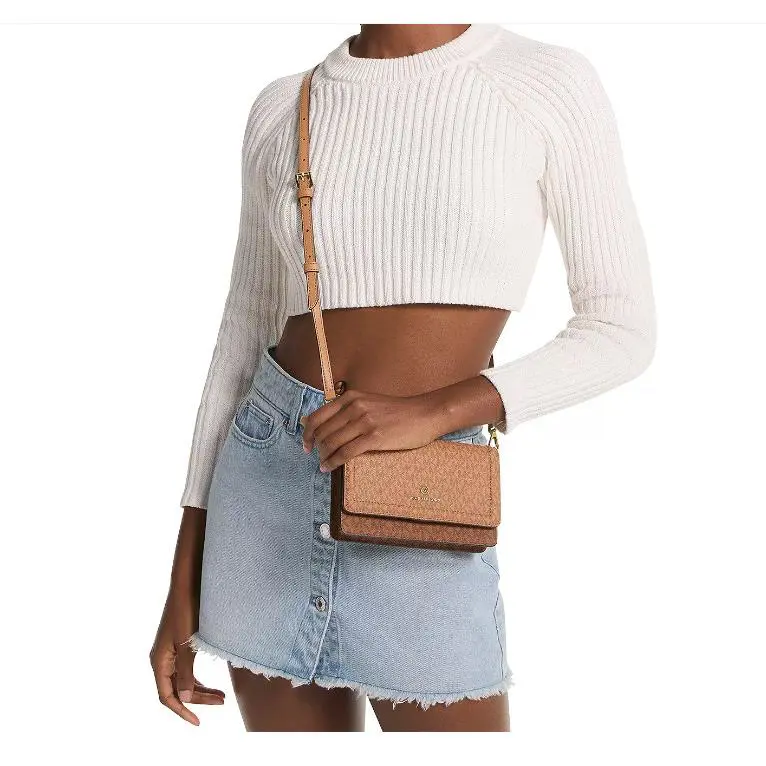 Michael Kors Jet Set Charm Smll Phone Xbody Bag Pale Peanut / Gold Hdw Gift Idea - Handle/Strap: Brown, Hardware: Gold, Exterior: Pale Peanut