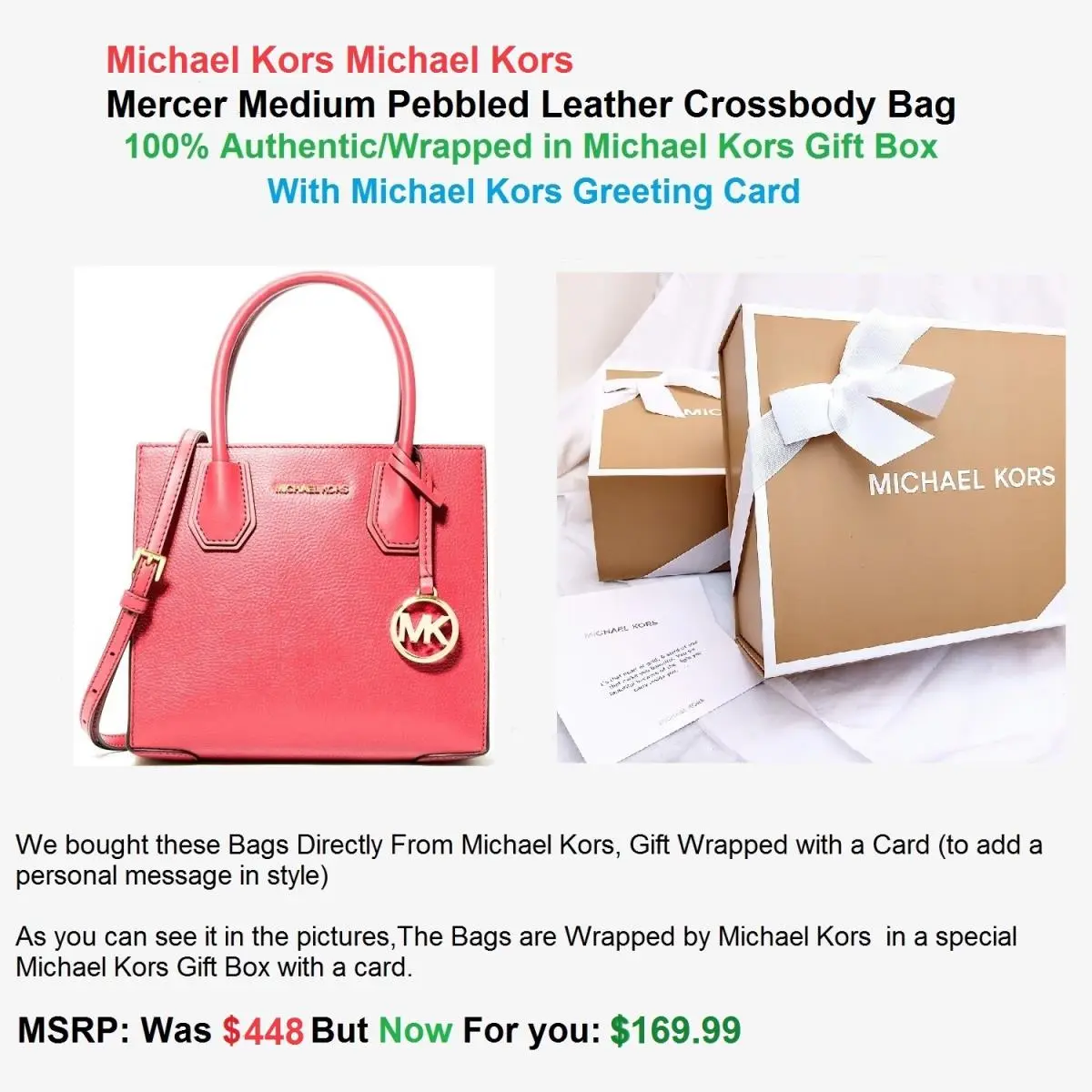Kors Mercer Medium Pebbled Leather Crossbody Bag