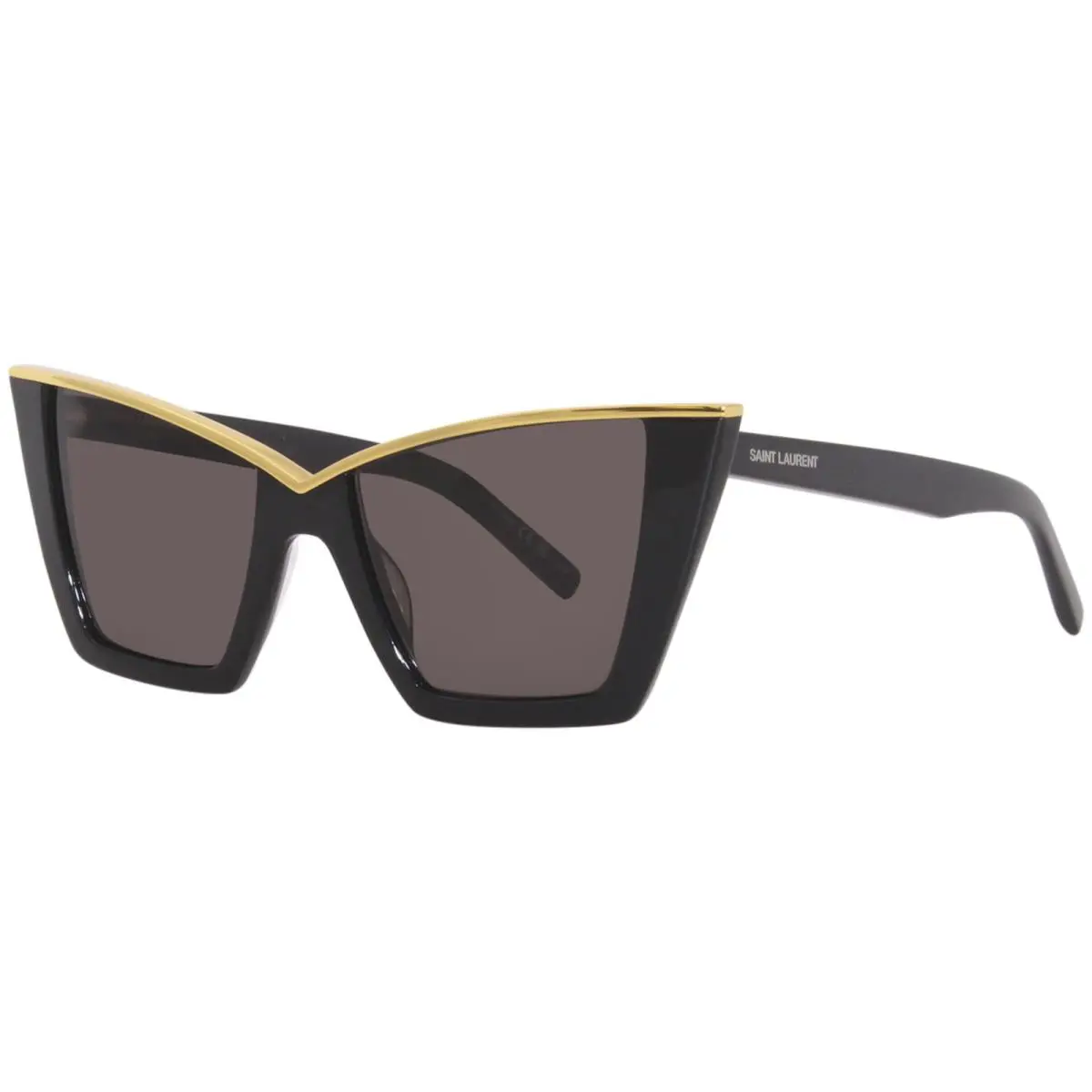 Saint Laurent SL/570 001 Sunglasses Women`s Black/gold Lens Butterfly Shape 54mm