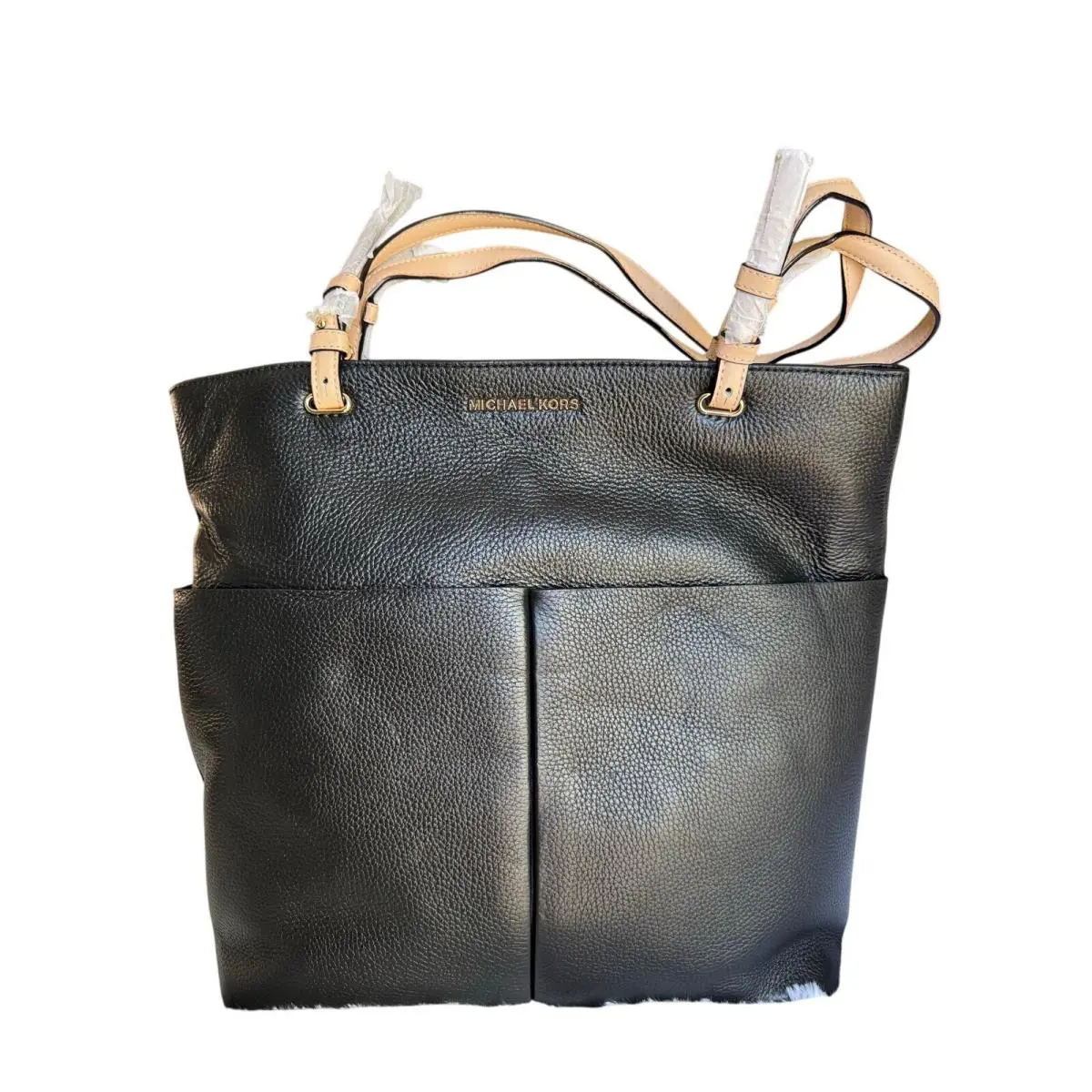 Kors Bedford Pebbled Black Leather Lg NS Tote Bag