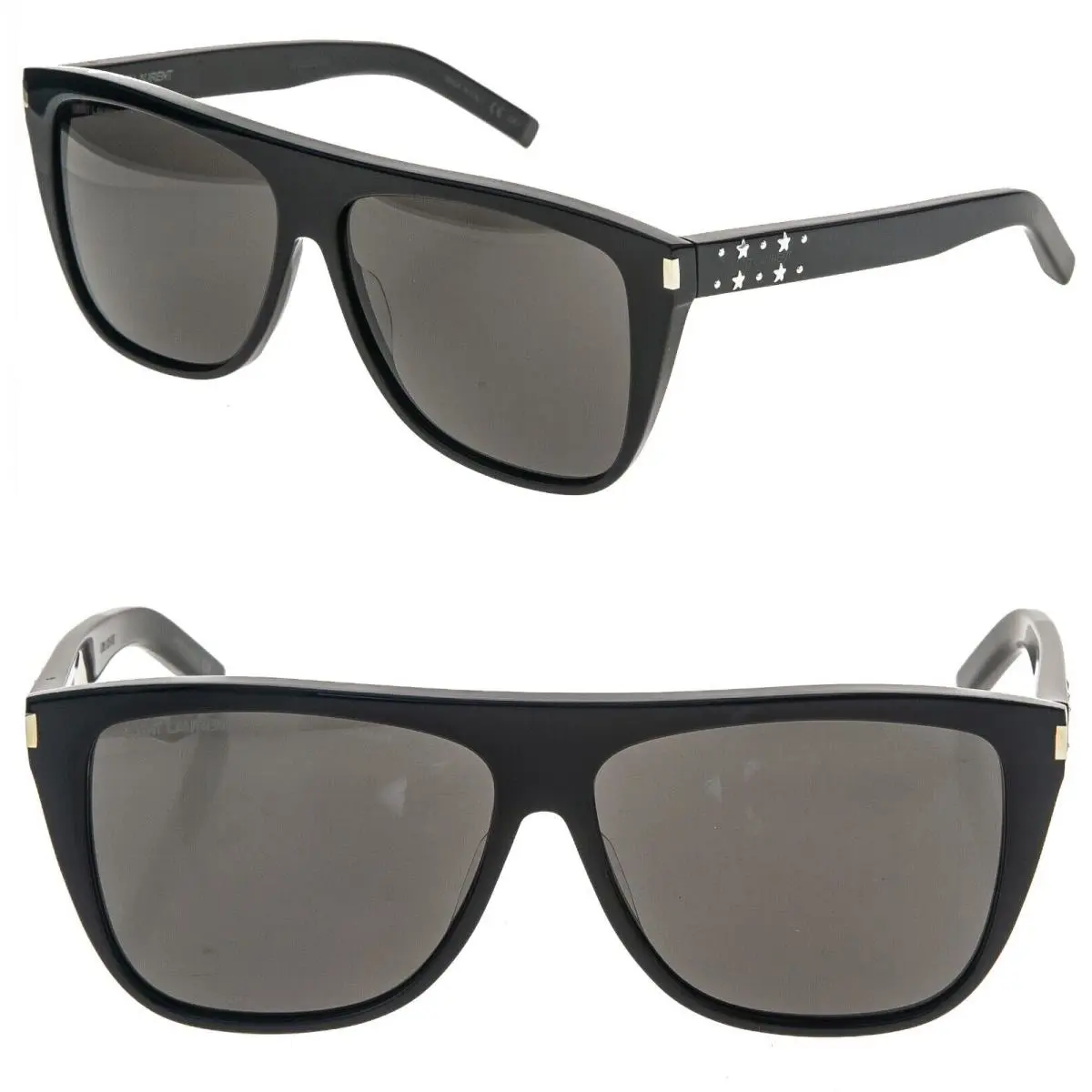 Saint Laurent SL1 23 Black Metal Star Stud Rock Unisex Mask Sunglasses SL 1 by Yves Saint Laurent