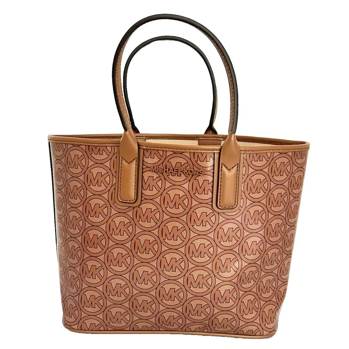 Michael Kors Jodie Small Logo Jacquard Recycled Polyester Tote Brown
