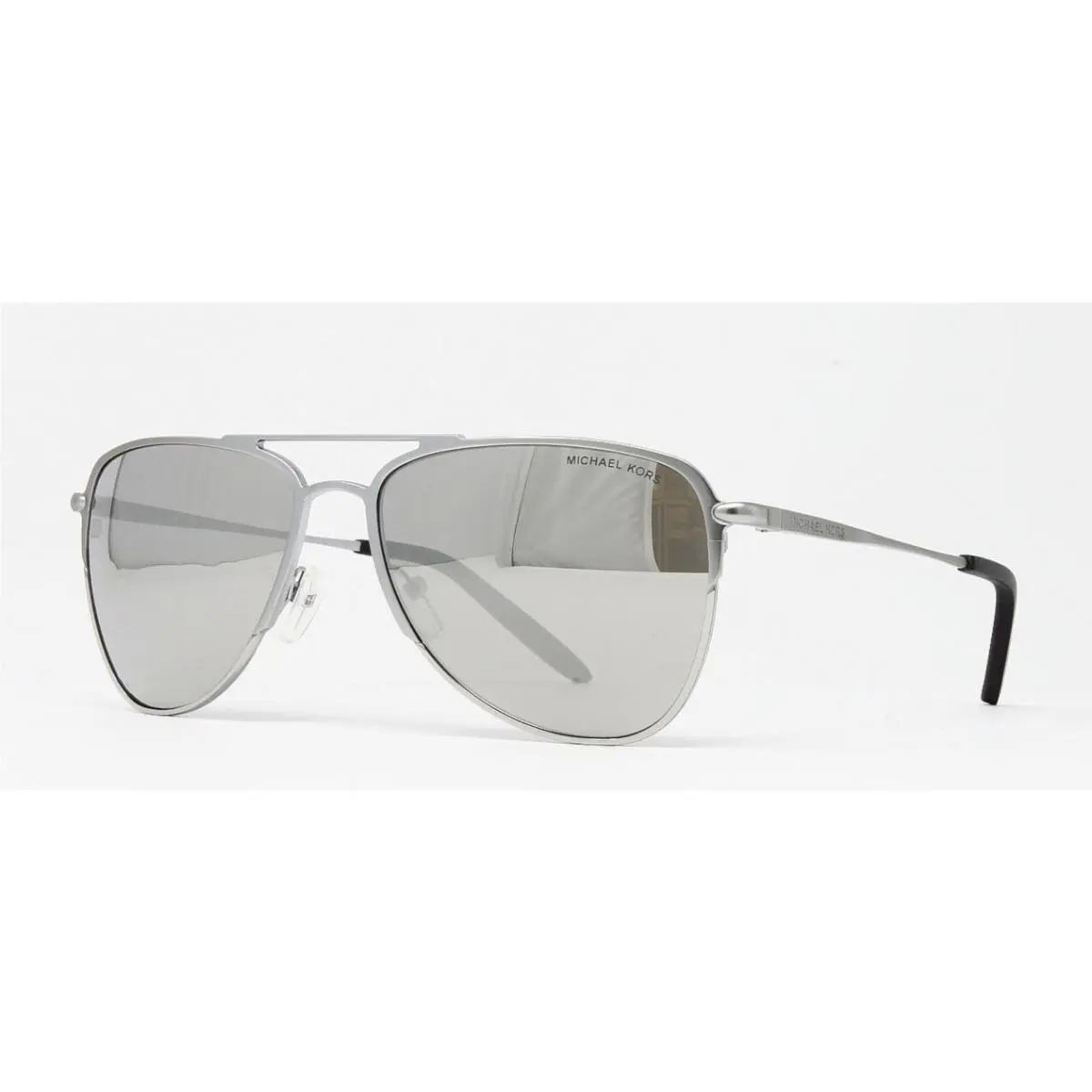 Michael Kors Sunglasses Men`s Metal Aviator Silver 59mm Mirror Lens MK1049-11536