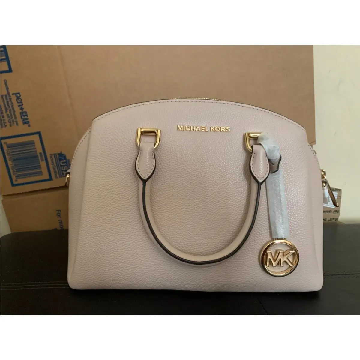 Michael Kors Maxine Medium Dome Satchel Camel