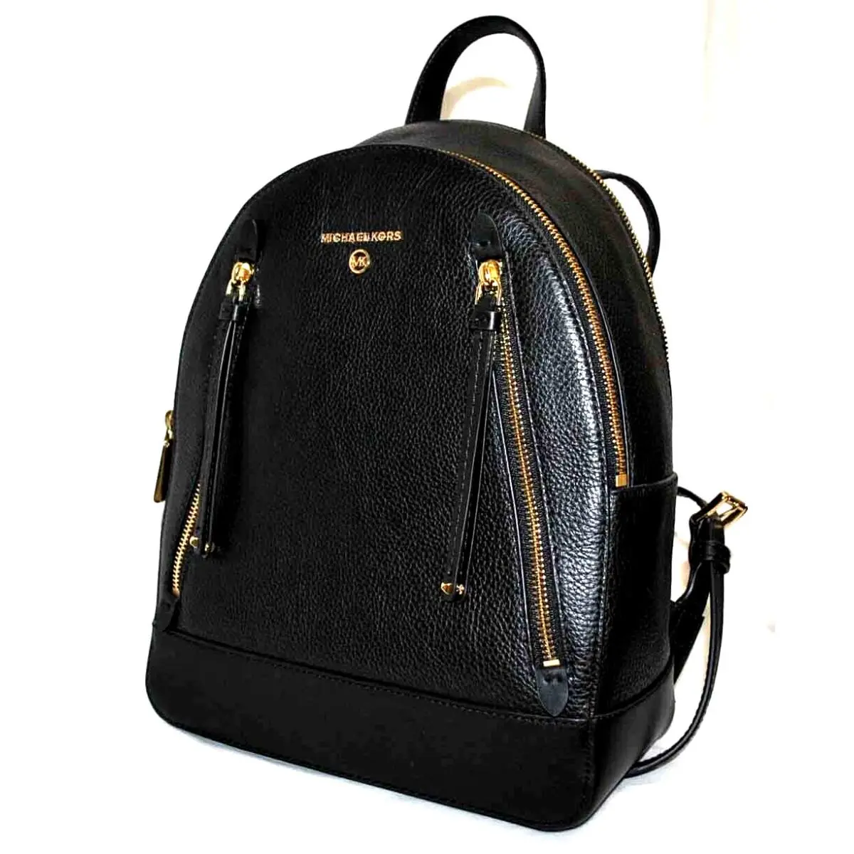 Michael Kors Brooklyn Medium Pebbled Leather Backpack-black