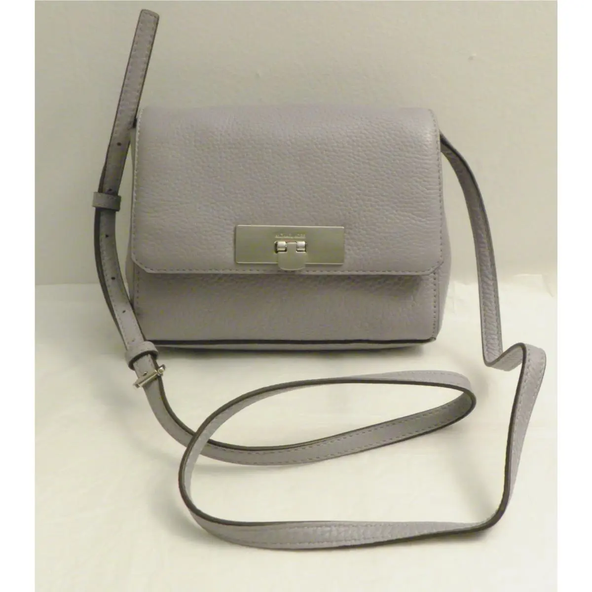 Michael Kors Callie Small Pebble Leather Crossbody Bag Purse Purple