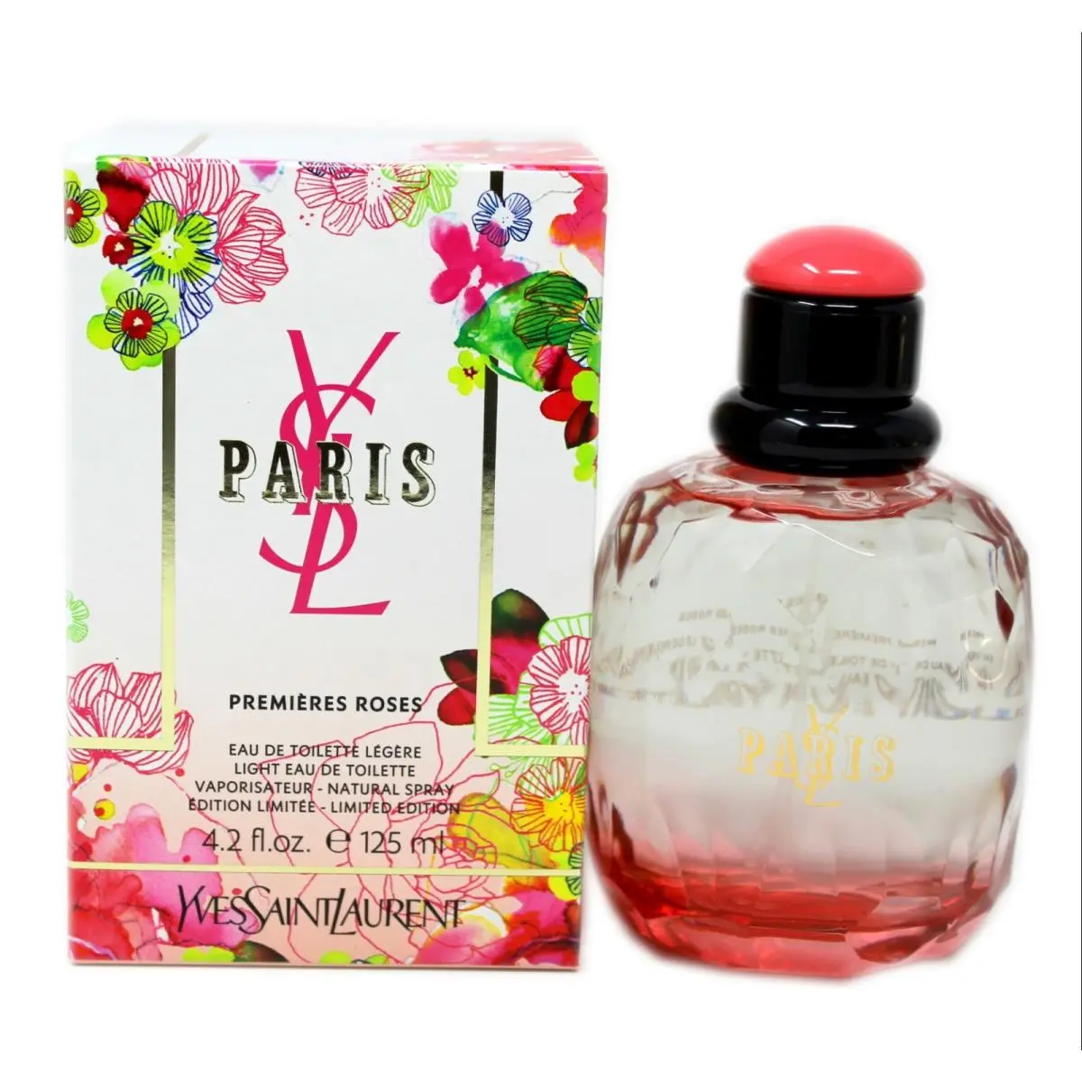Yves Saint Laurent Ysl Paris Premieres Roses Eau DE Toilette Legere Spray 125 ML/4.2 Fl.oz