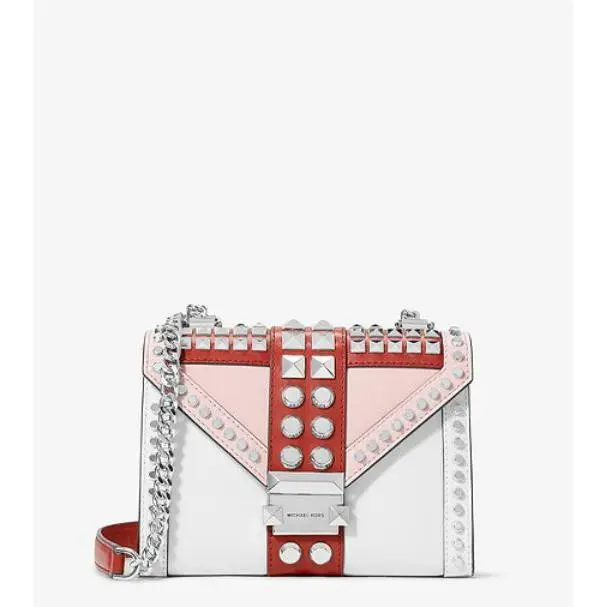 Michael Kors Whitney Small Studded Tri-color Saffiano Shoulder Bag