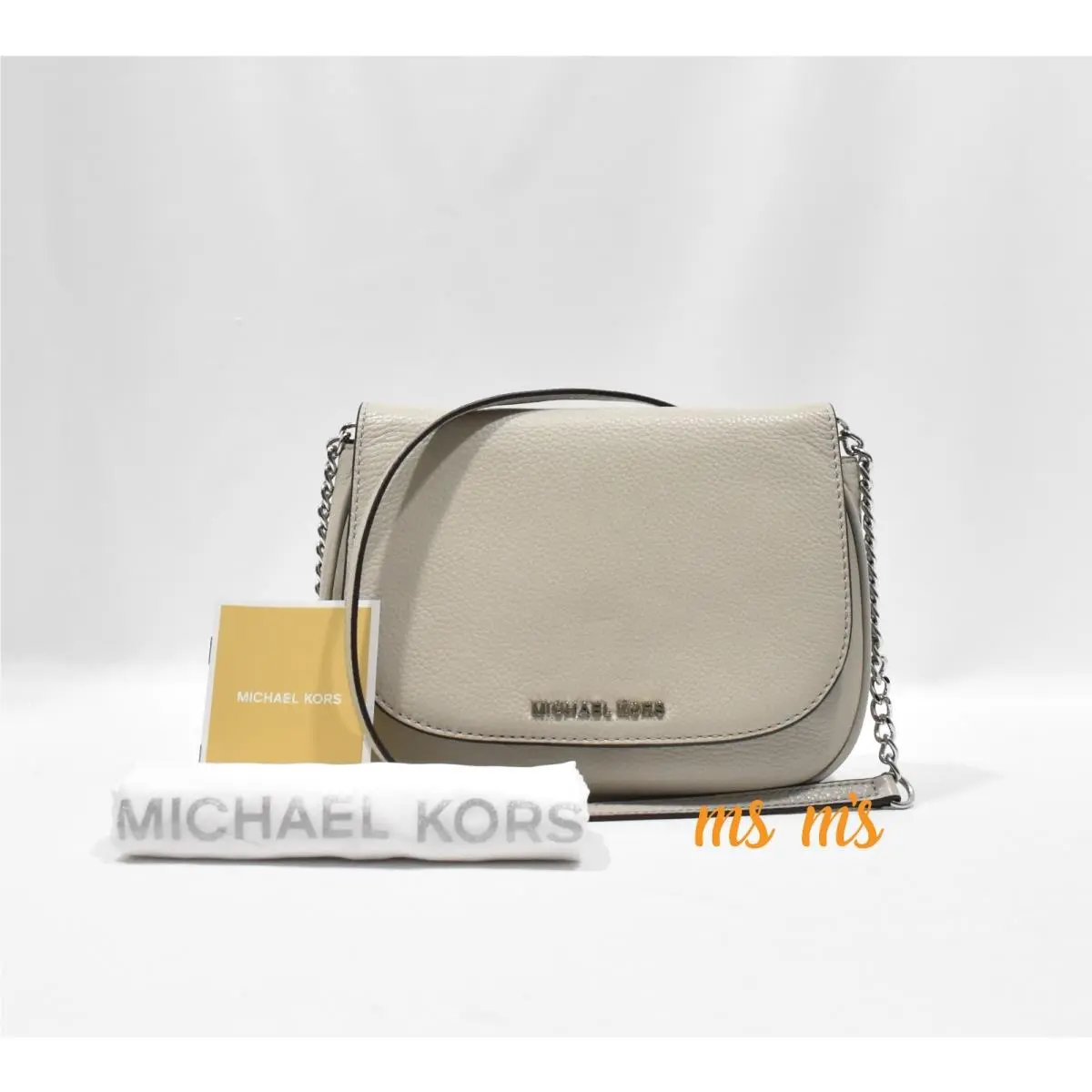 Michael Kors Bedford MD Leather Flap Saddle Crossbody Bag