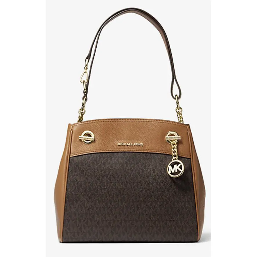 Michael Kors Women’s Jet Set Legacy Medium Logo and Leather Chain Shoulder Bag