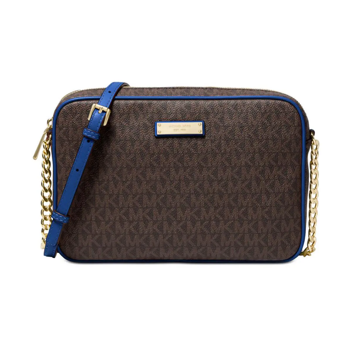 Kors Signature Jet Set Item Large East West Crossbody Brown