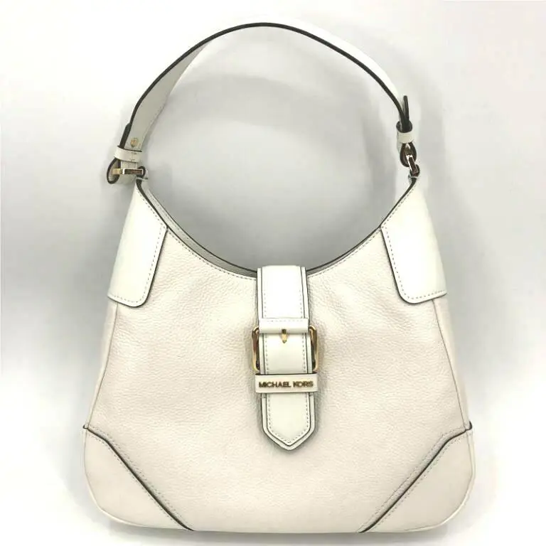 Michael Kors Lillian Hobo Shoulder Bag White Leather Gold 35S0GIHL2L FS
