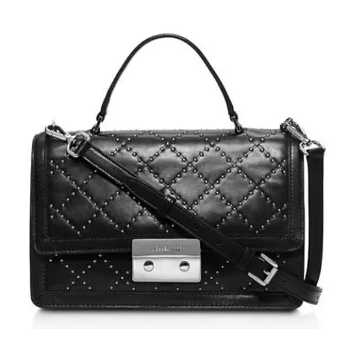 Kors Micro Stud Callie Quilted Medium Crossbody Black