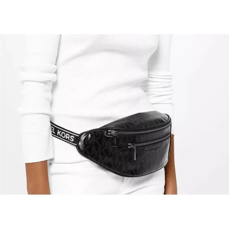 Michael Kors Mott Convertible Logo MK Belt Converts to Crossbody Bag Zip