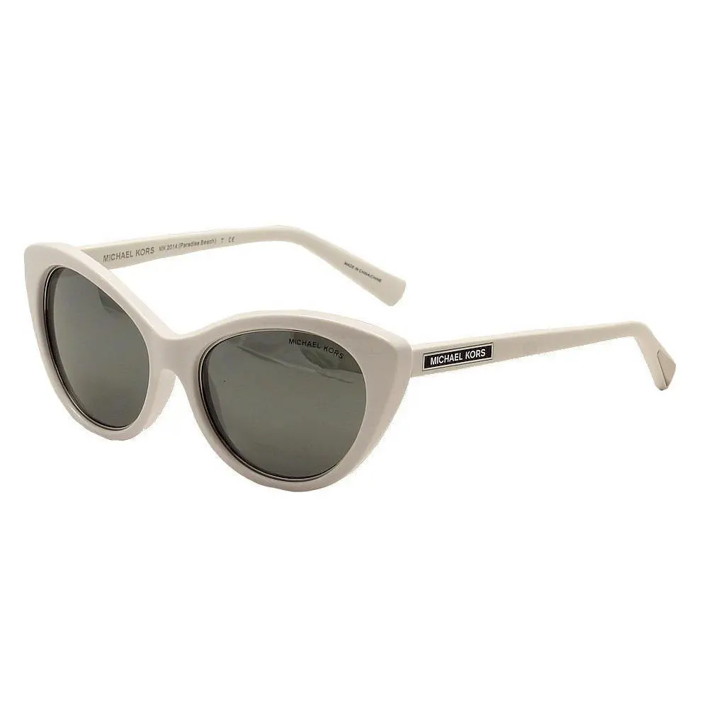 Michael Kors White Cat Eye Mirror Sunglasses MK2014 30646G Paradise Beach Womens