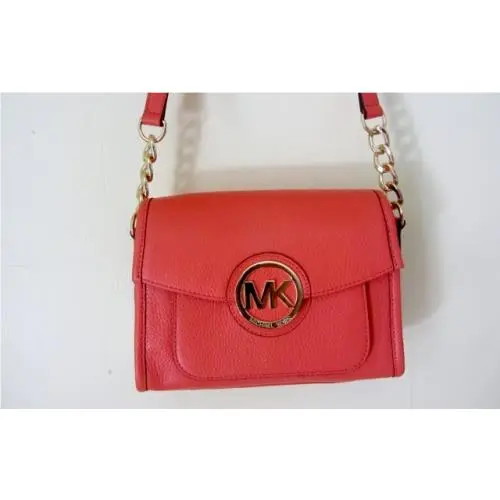 Michael Kors 38H2XMOM1L Margo Small Leather Messenger Crossbody -pink Grapefruit