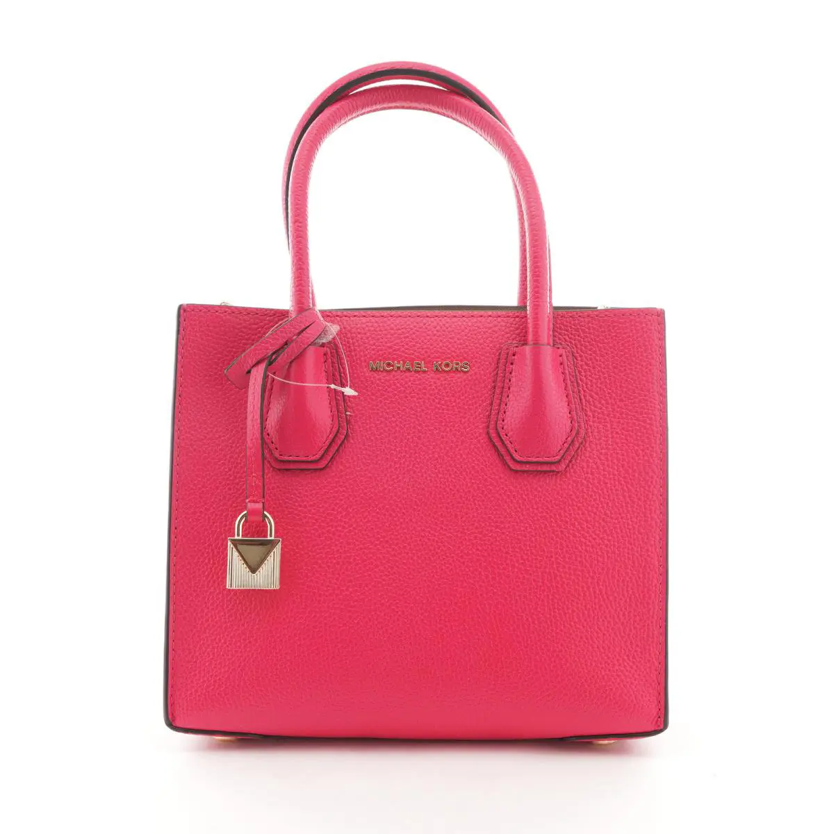 Michael Kors Studio Mercer Medium Leather Messenger Bag Ultra Pink - Exterior: Pink