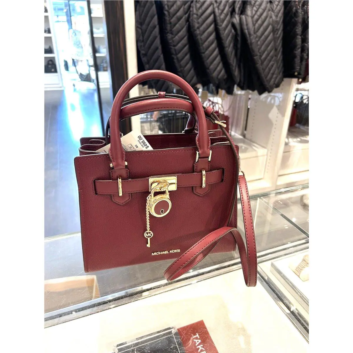 Michael Kors Hamilton Small Leather Satchel Shoulder Crossbody Bag Handbag Purse