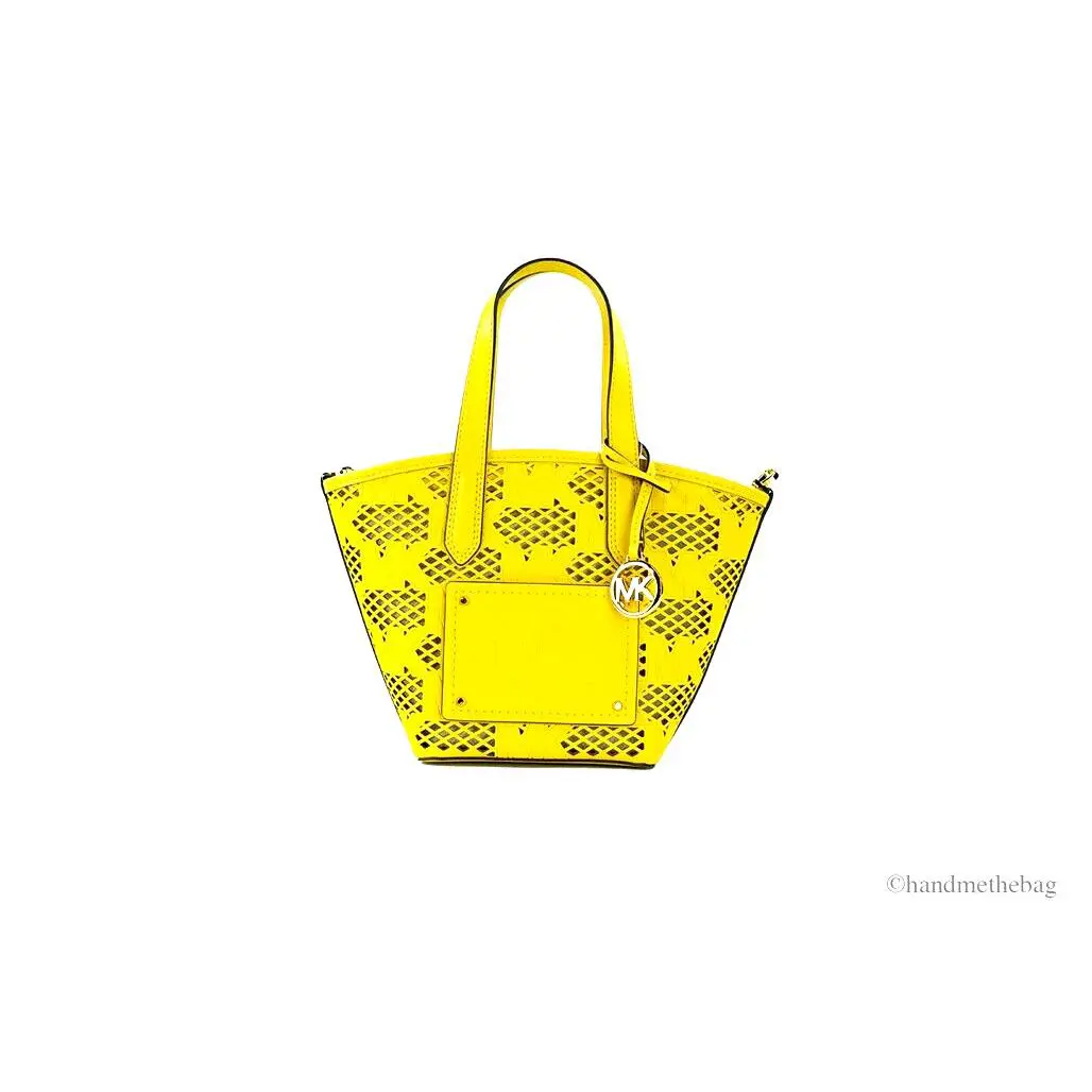 Michael Kors Kimber Small Daffodil Leather 2-in-1 Zip Tote Messenger Bag Purse