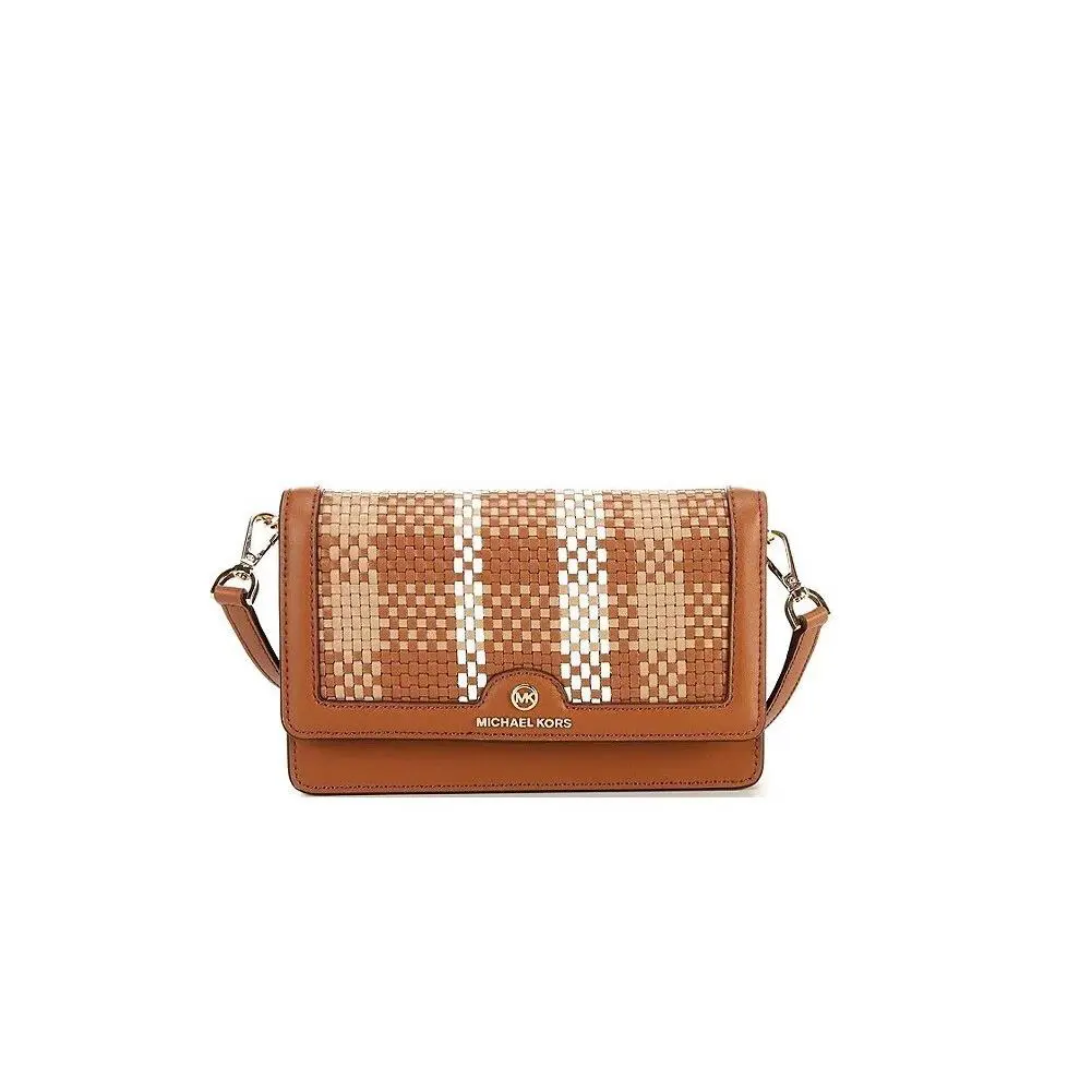 Michael Kors Jet Set Women`s Charm Woven Small Phone Crossbody Lugg Multi