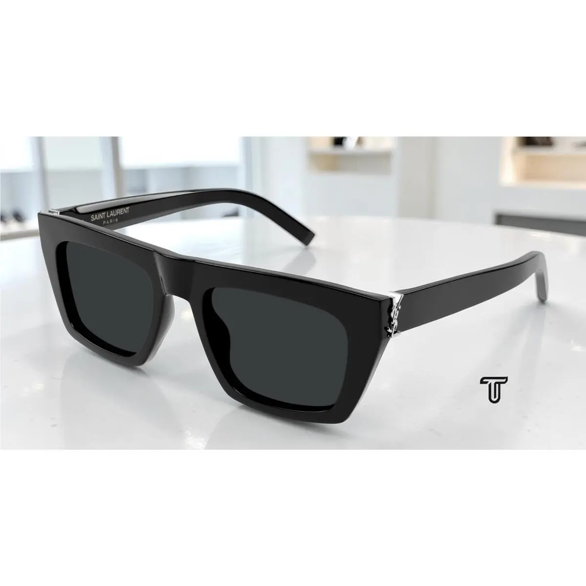Saint Laurent SL M131 001 Black Black 52 mm Women`s Sunglasses by Yves Saint Laurent