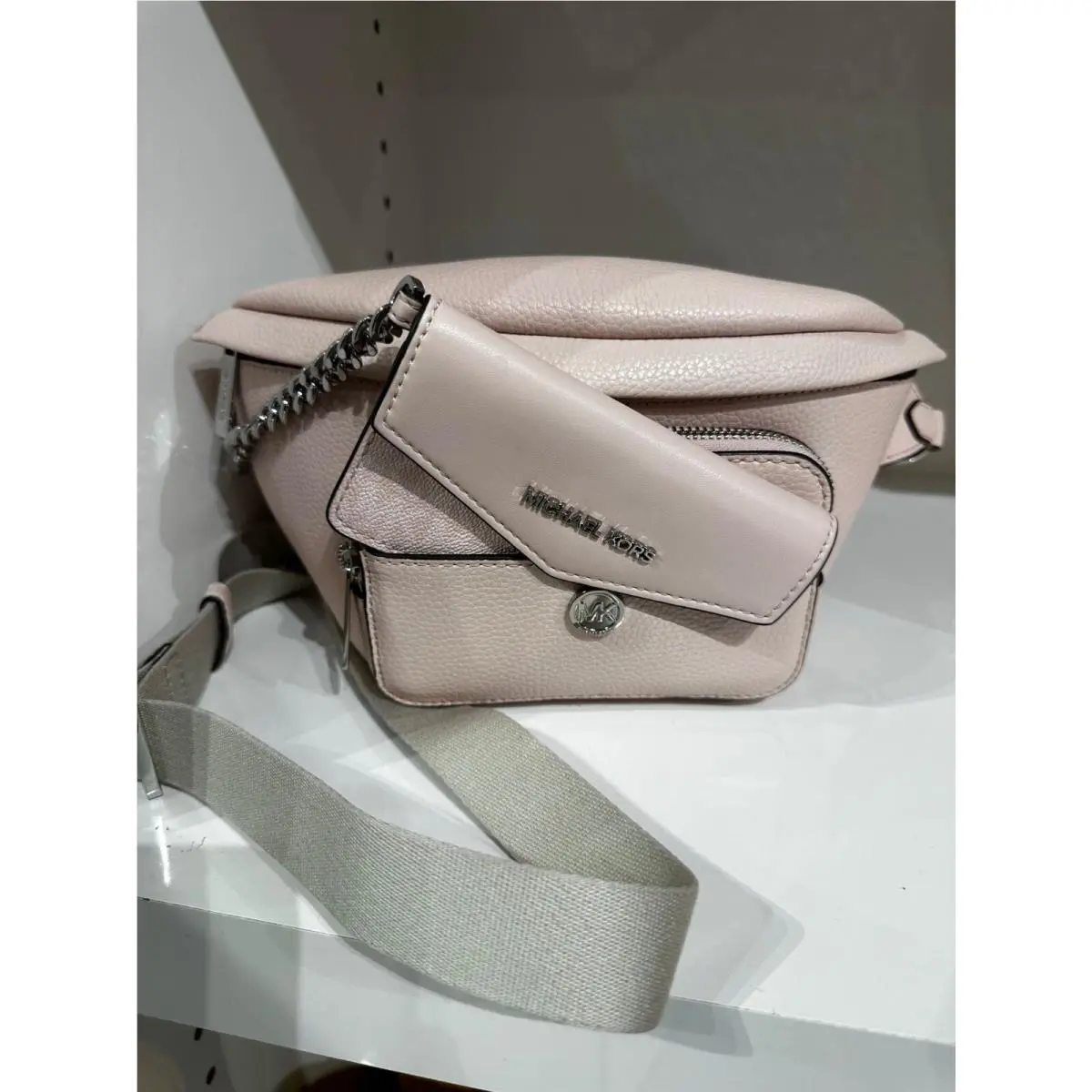 Michael Kors Maisie 2 In 1 Sling Pack Purse Bag Light Powder Blush Pink
