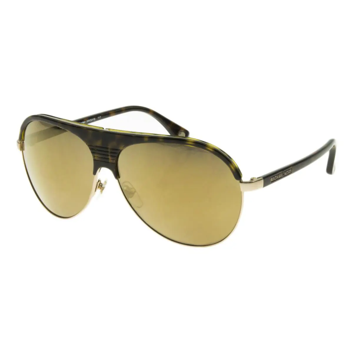 Michael Kors Borden Tortoise Frame Gold Mirror Lens Aviator Designer Sunglasses
