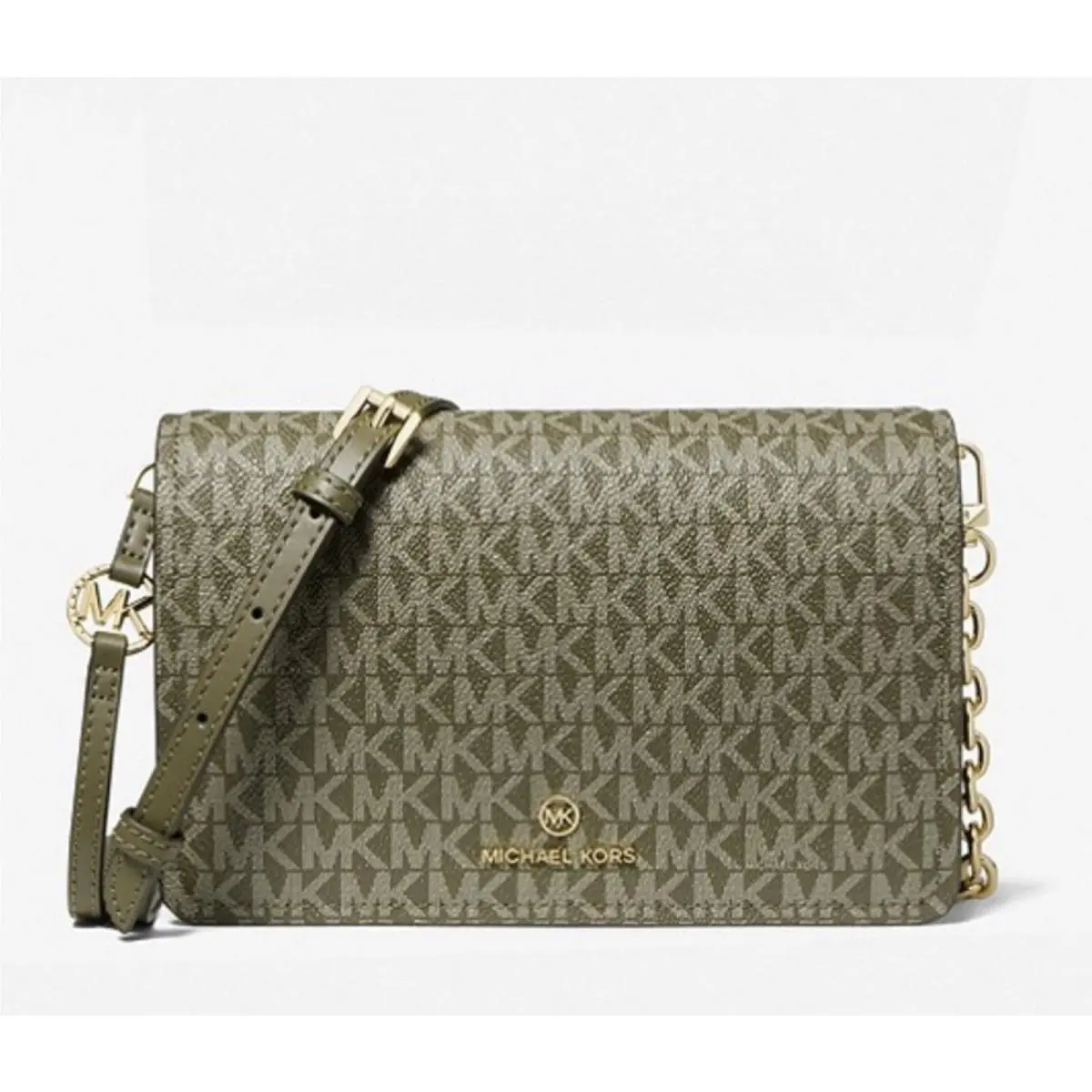 Michael Kors Jet Set Large Logo Crossbody Bag Olive