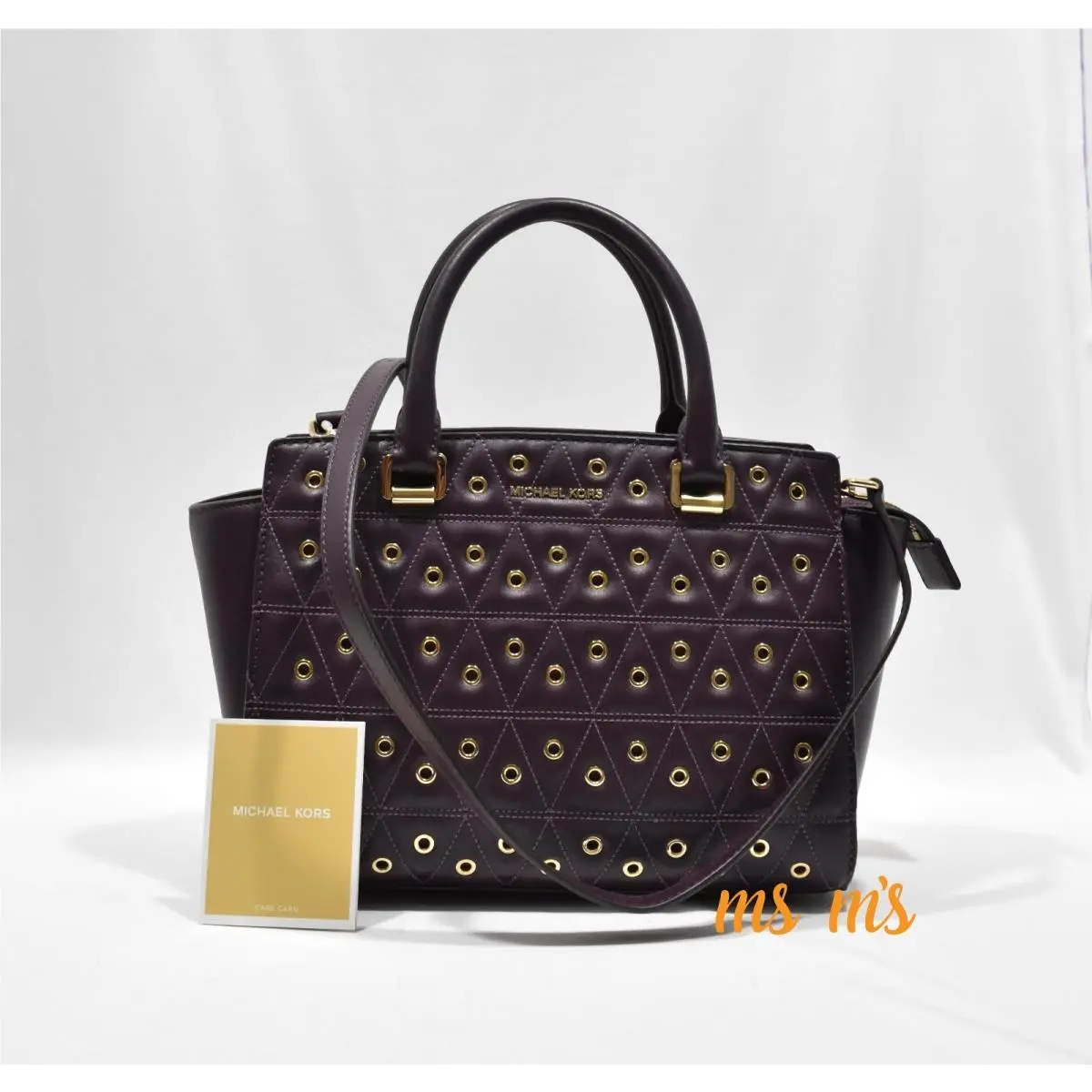 Michael Kors Selma Medium Top Zip TZ Leather Satchel Crossbody