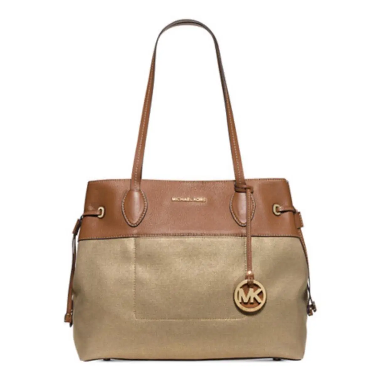 Kors Marina North South Large Drawstring Tote Gold