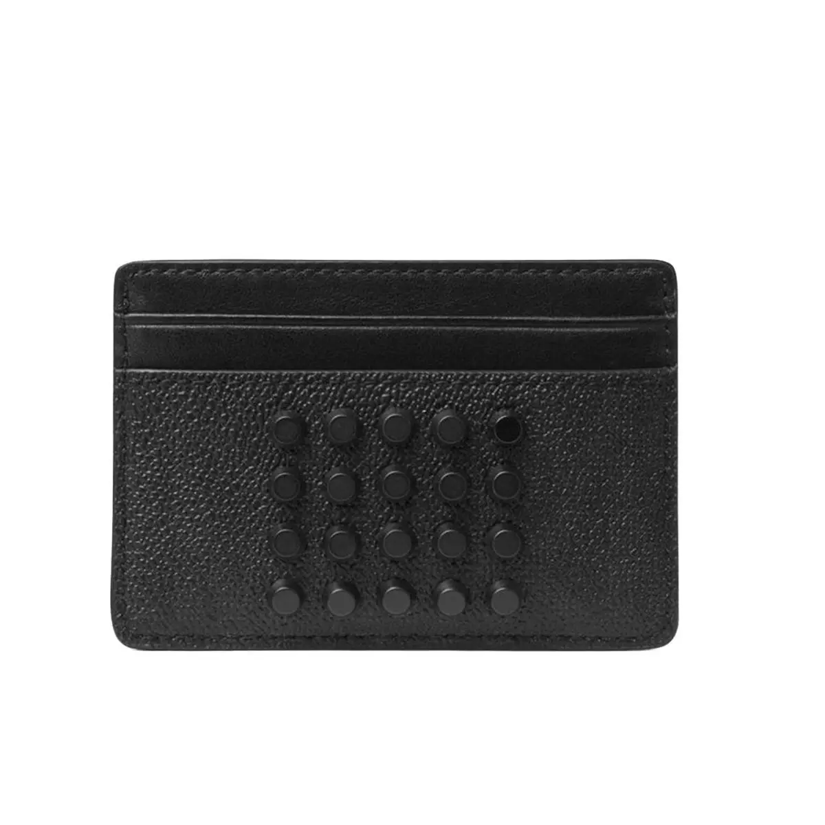 Michael Kors Men`s Jet Set Studded Logo Card Case - Black