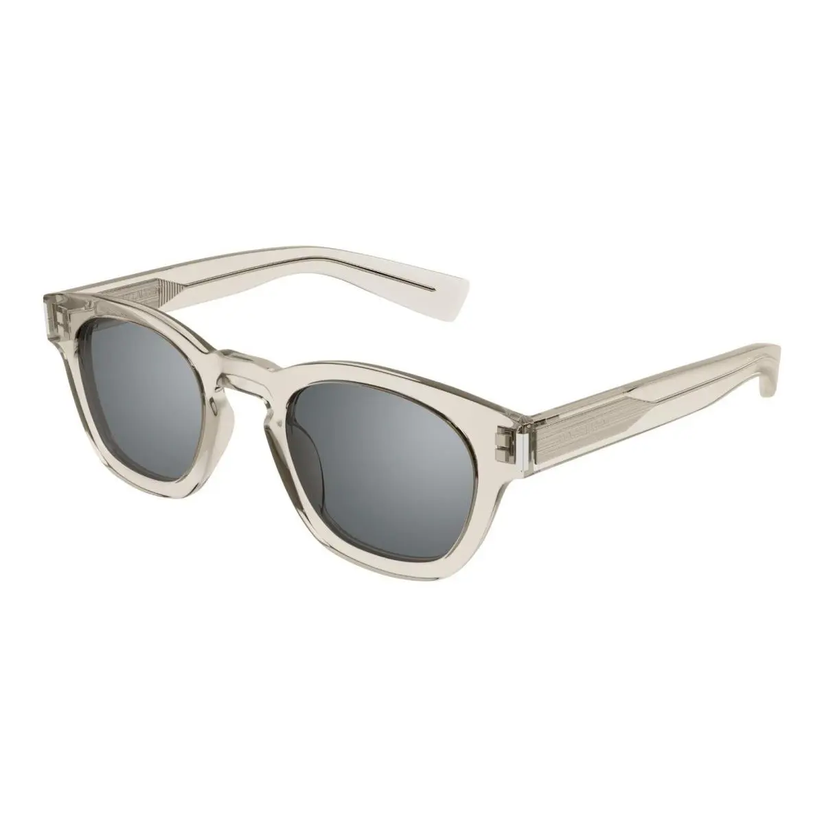 Saint Laurent SL 746 Shiny Beige Crystal/grey with Silver Flash 004 Sunglasses