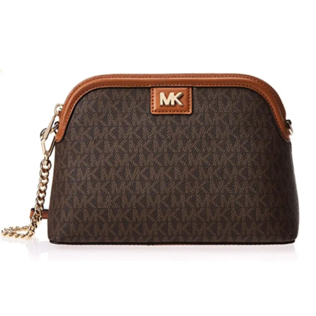 Michael Kors Mott MK Signature LG Zip Dome Cross-body Bag Brown Acorn 32T9GF5C3B