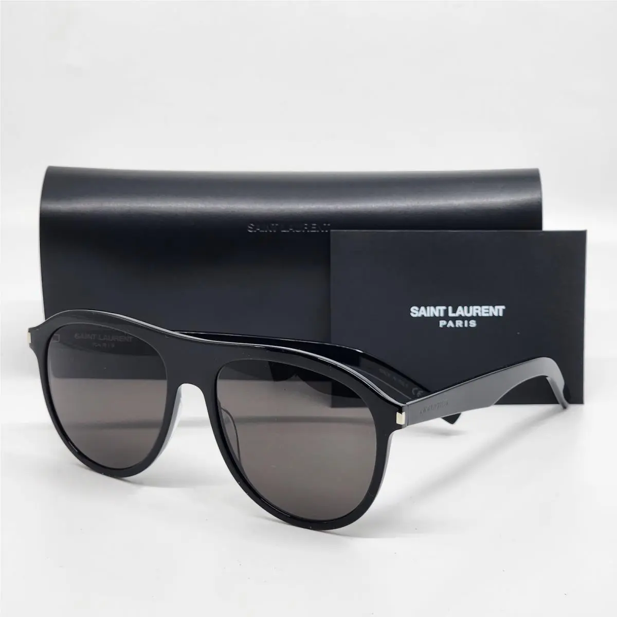 Saint Laurent Ysl SL432 Slim 001 Black Grey 57 mm Men`s Sunglasses by Yves Saint Laurent