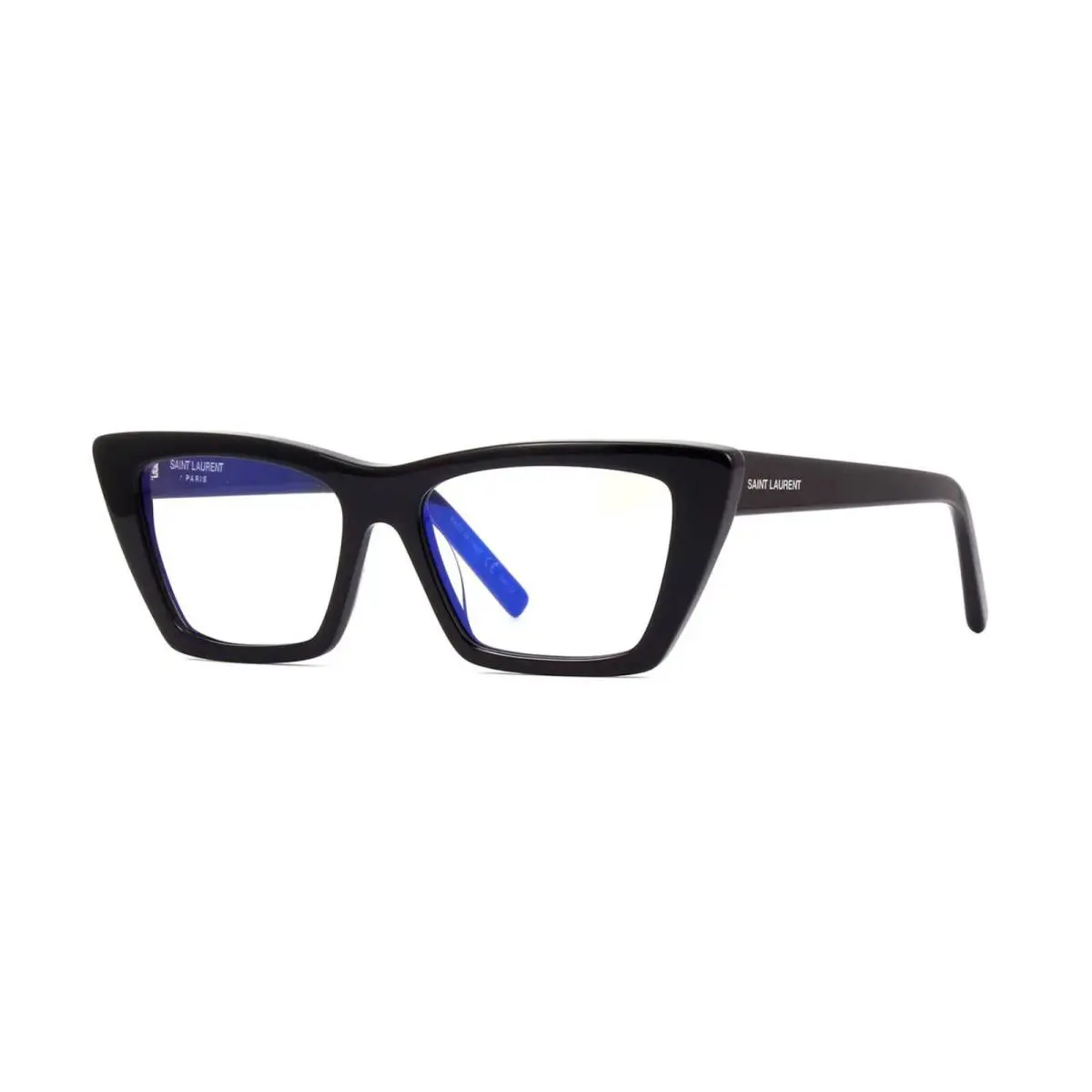 Saint Laurent SL 276 Mica Black/clear To Light Grey Blue Control 025 Sunglasses - Frame: Black, Lens: Clear To Light Grey Blue Control