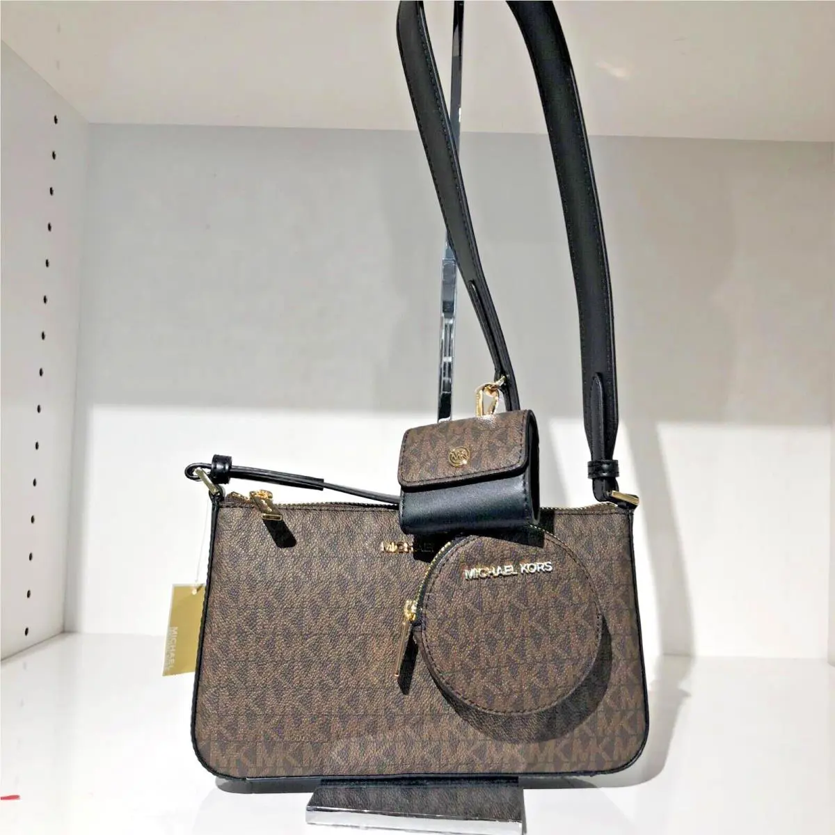 Michael Kors Small Crossbody Bag Handbag Shoulder Messenger Purse Brown/black