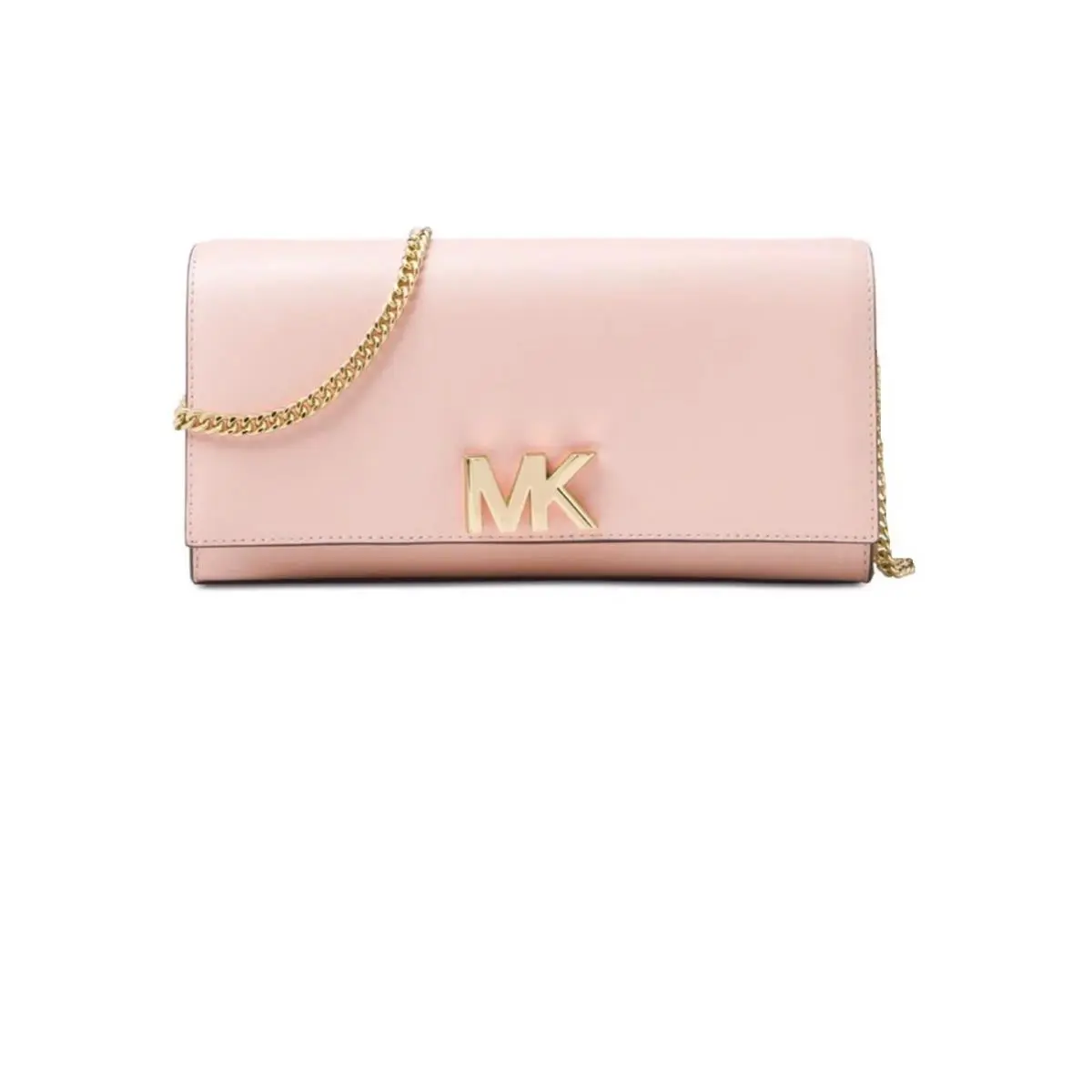 Women`s Mott Leather Large East West Clutch Handbag in Soft Pink by Michael Kors